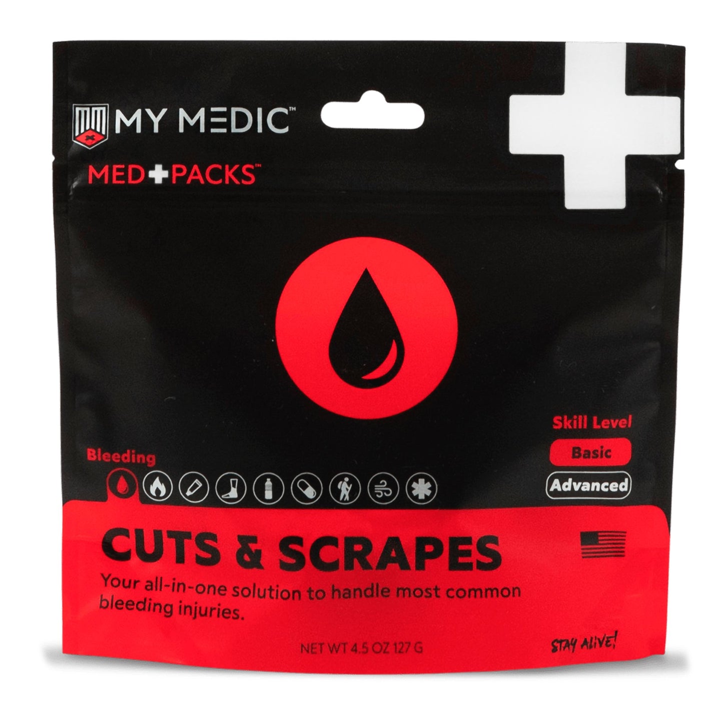 Med Packs™ First Aid Kit for Cuts, Scrapes – Injury Supplies in Portable Pouch MM-MED-PACK-CUT-SCRP-EA