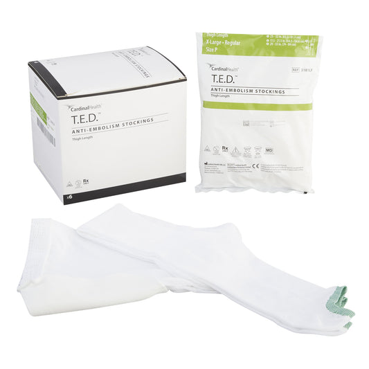 Anti-embolism Stocking T.E.D.™ Thigh High X-Large / Regular White Inspection Toe - 3181LF
