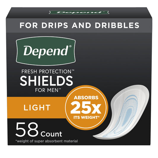 Bladder Control Pad Depend® Fresh Protection™ for Men 5 X 7-1/2 Inch Light Absorbency Sodium Polyacrylate Core One Size Fits Most - 35641