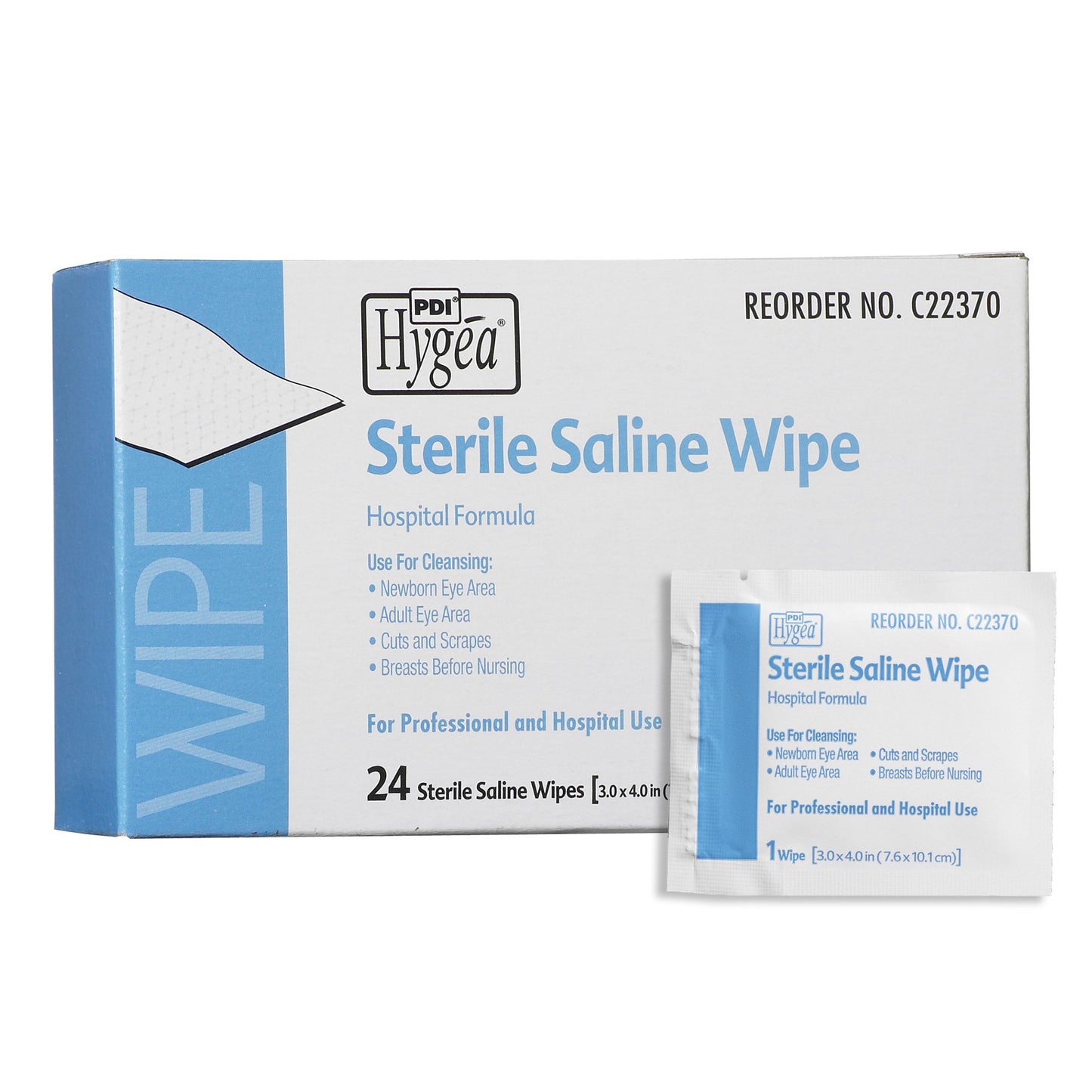 Hygea® Unscented Saline Wipe, Individual Packet C22370