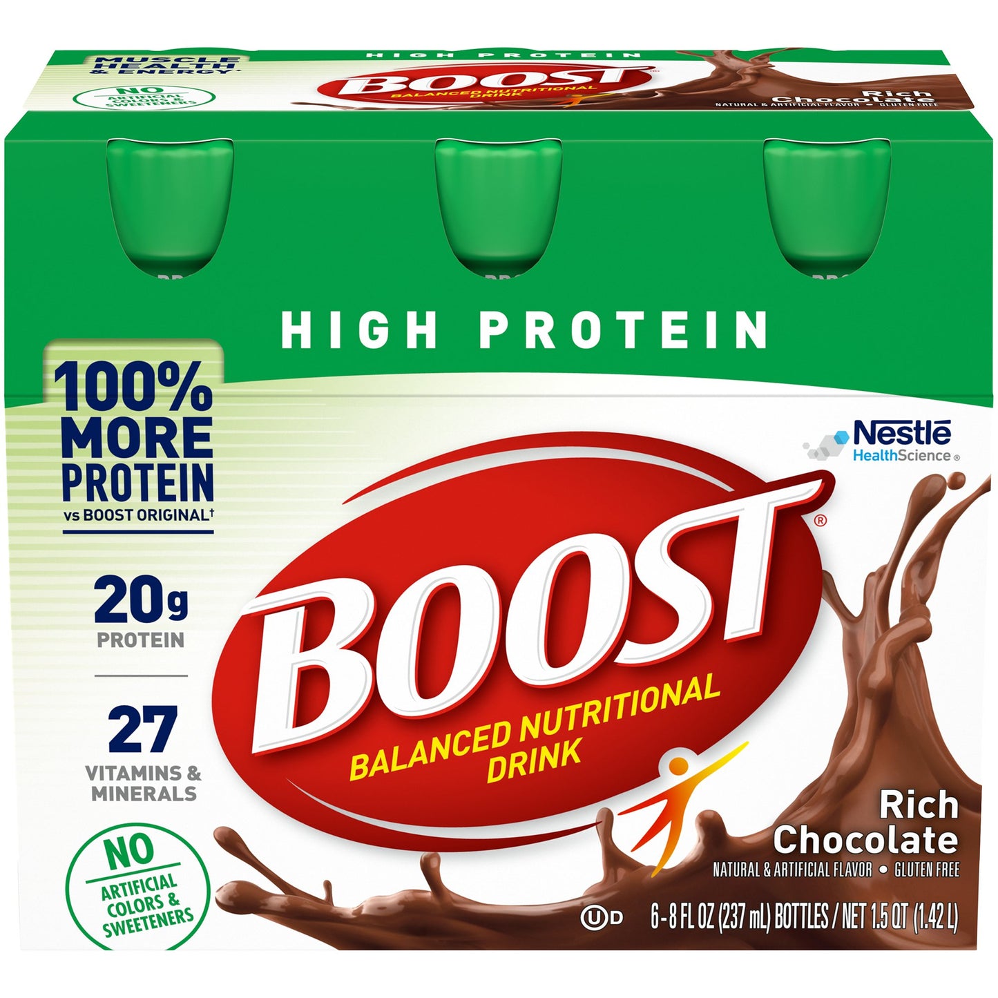 Boost® High Protein Chocolate Complete Nutritional Drink, 8-ounce bottle 00041679940365