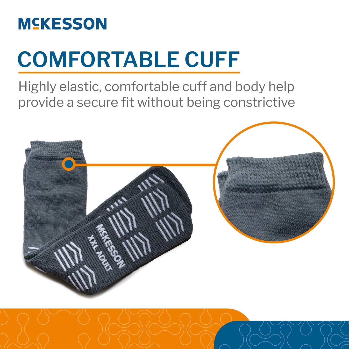 Slipper Socks McKesson Unisex Adult 2X-Large Double Tread Single Patient Use Gray 16-XXL-3800-D