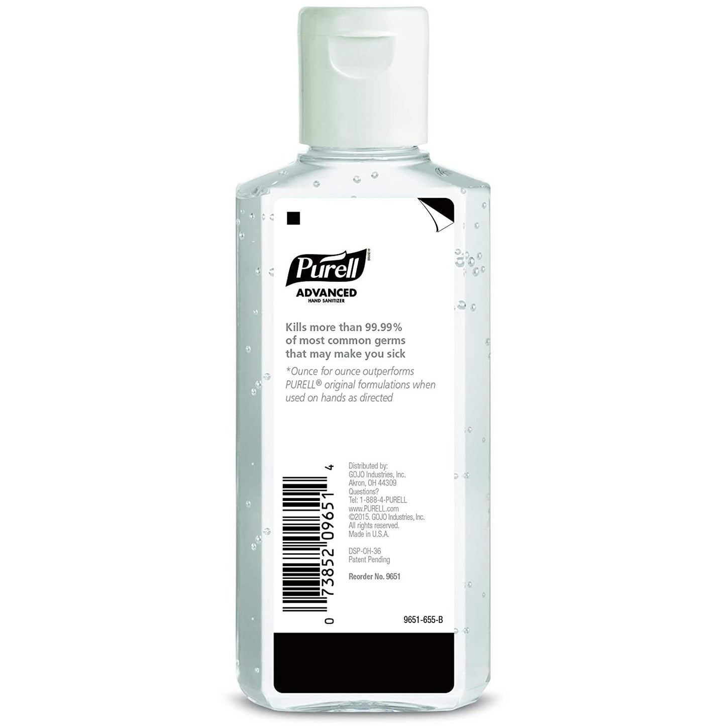 Purell® Advanced Hand Sanitizer 70% Alcohol Gel, Bottle, 4 ounces, Fruit Scent 9651-24