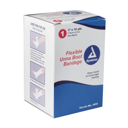 Unna Boot Dynarex® Zinc Oxide 3 Inch X 10 Yard - 3453