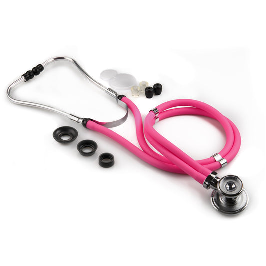 Sprague Stethoscope McKesson LUMEON™ Pink 2-Tube 22 Inch Tube Double Sided Chestpiece - 01-641NPGM