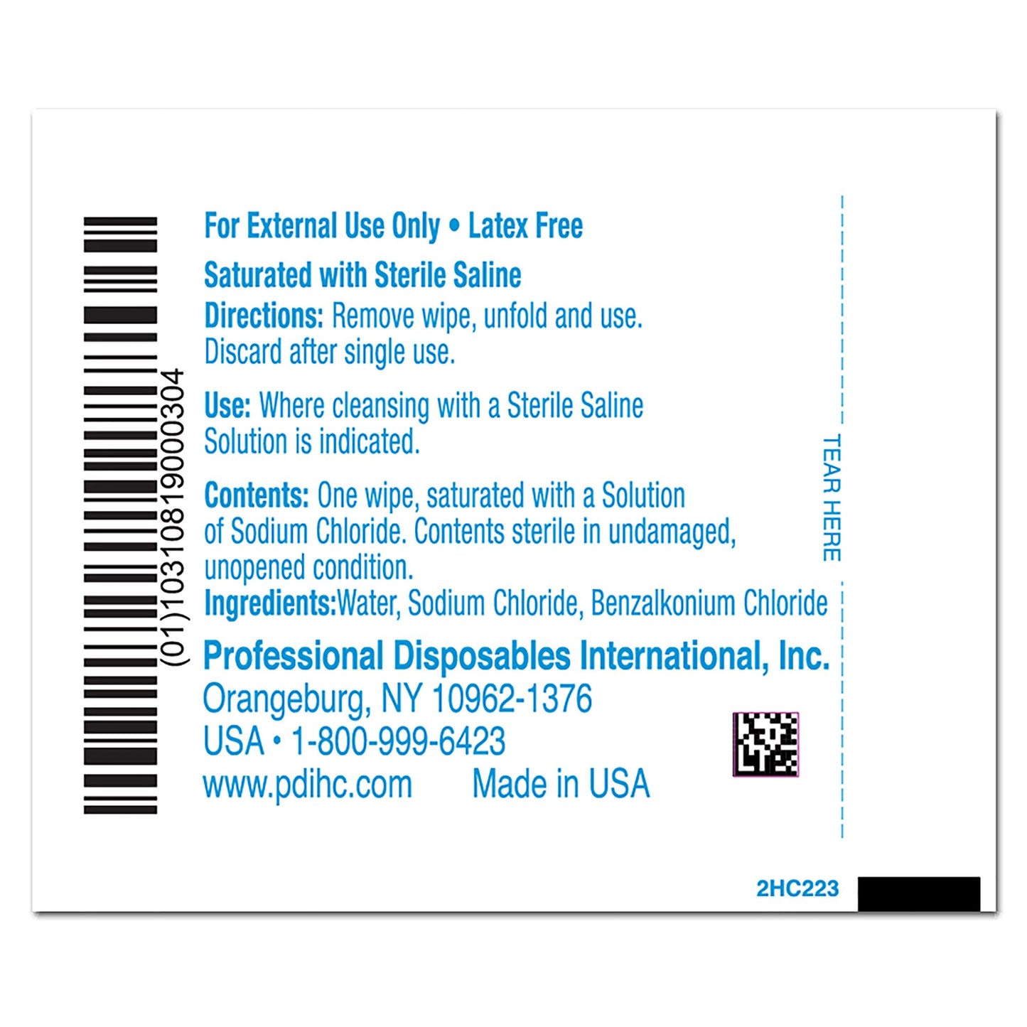Hygea® Unscented Saline Wipe, Individual Packet C22370