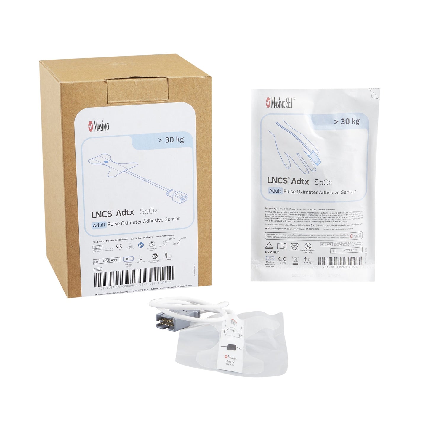 SpO2 Sensor Lncs® Finger Adult Single Patient Use 1-1/2 Foot Cord - 1859