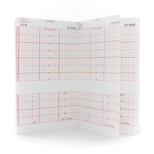 Recording Chart Paper McKesson Z-Fold Red Grid - 26-B4305A