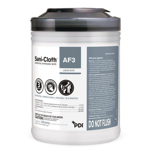 Sani-Cloth® AF3 Germicidal Large Disinfectant Wipes, Canister, 160 ct. P13872