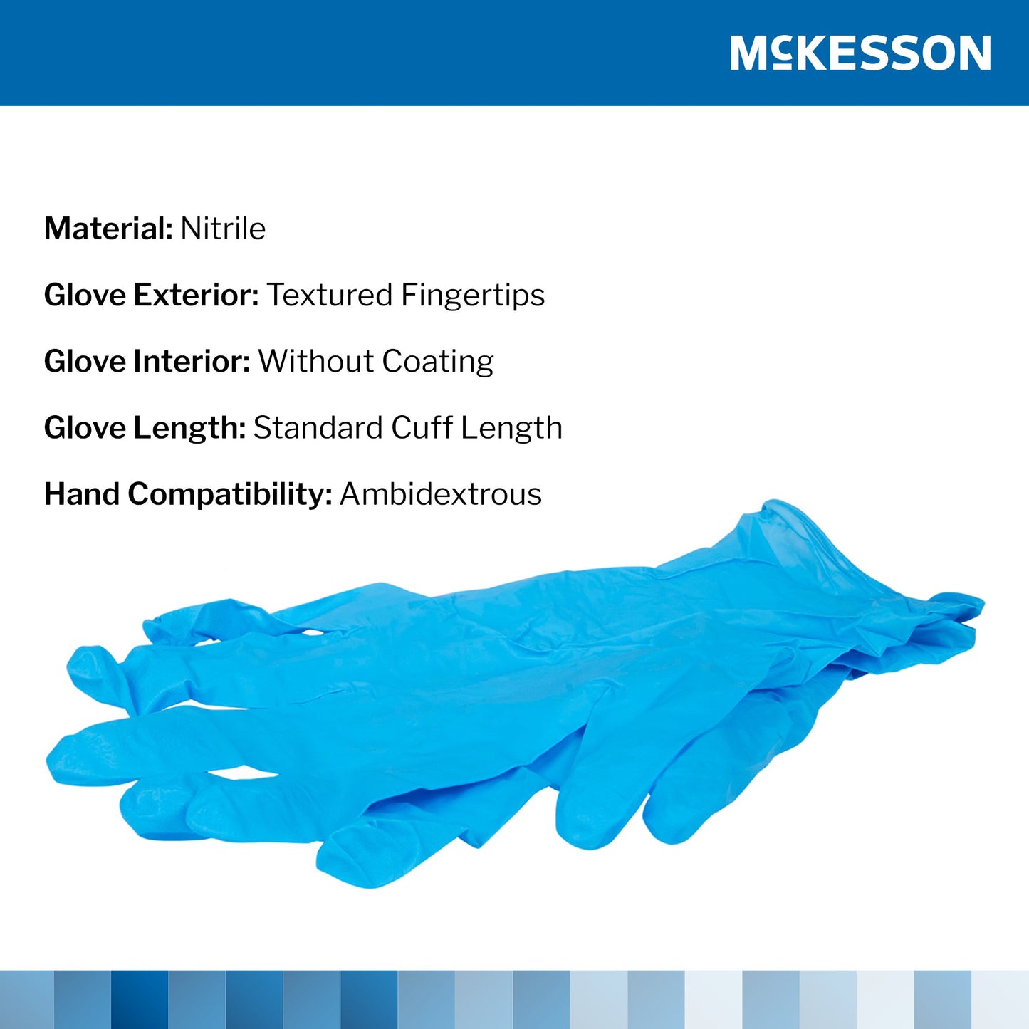 McKesson Confiderm® 3.8 Nitrile Exam Glove, Medium, Blue 14-686
