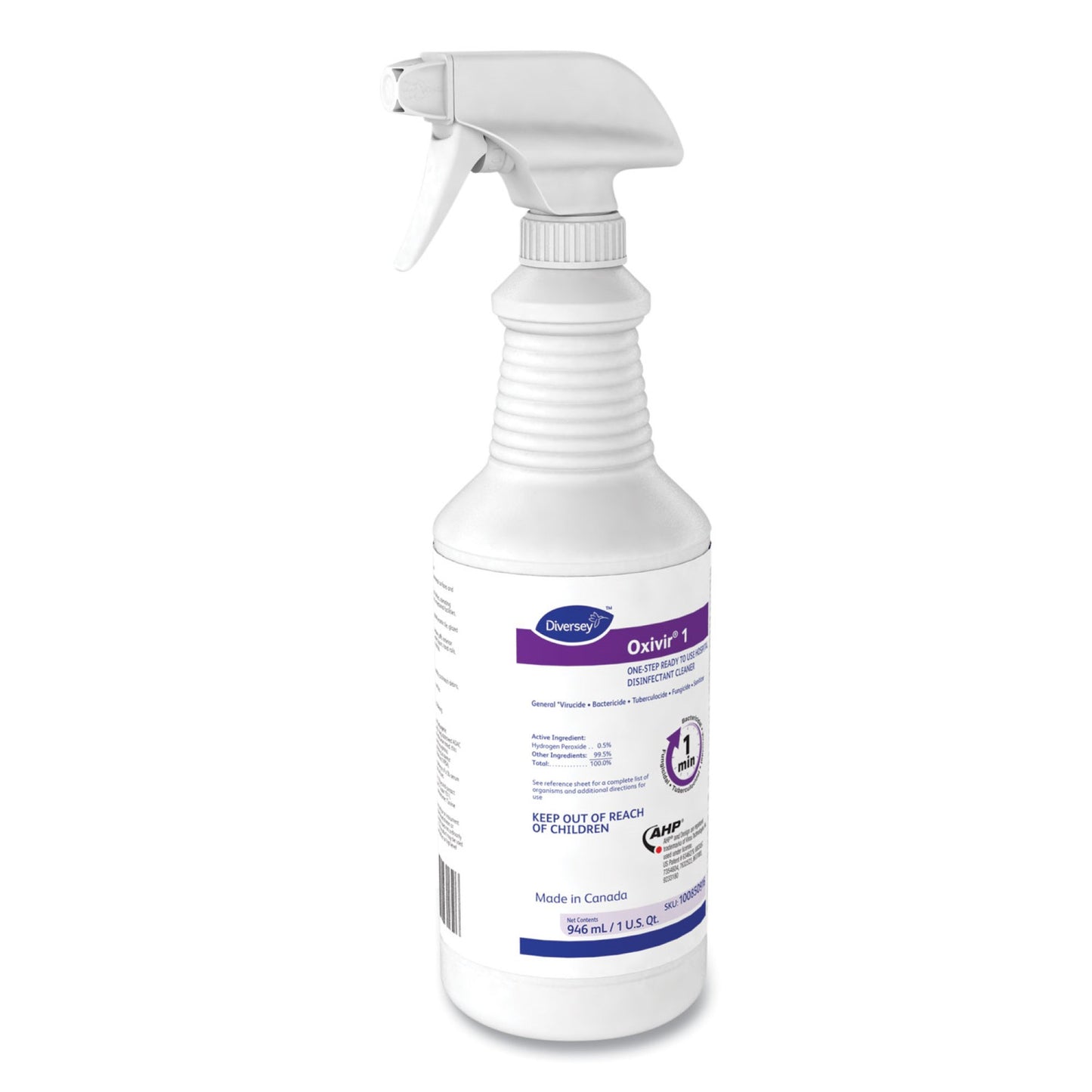 Oxivir® 1 RTU Surface Disinfectant Cleaner, Spray Bottle, 1 qt. DVO100850916