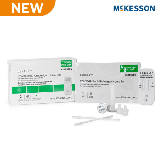 McKesson Consult® COVID-19/Flu A & B Antigen Home Test 535-COVFLUOTC