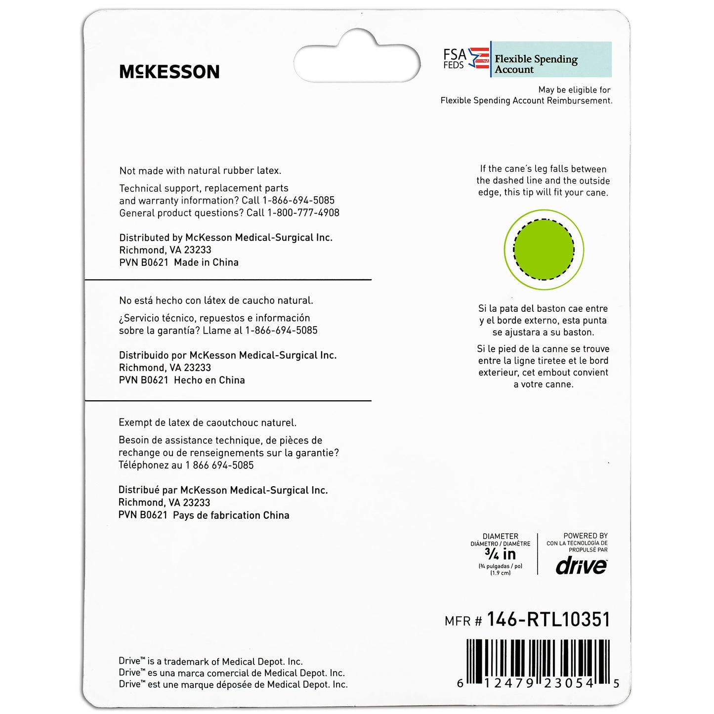 McKesson Four-Point Cane Tip 146-RTL10351