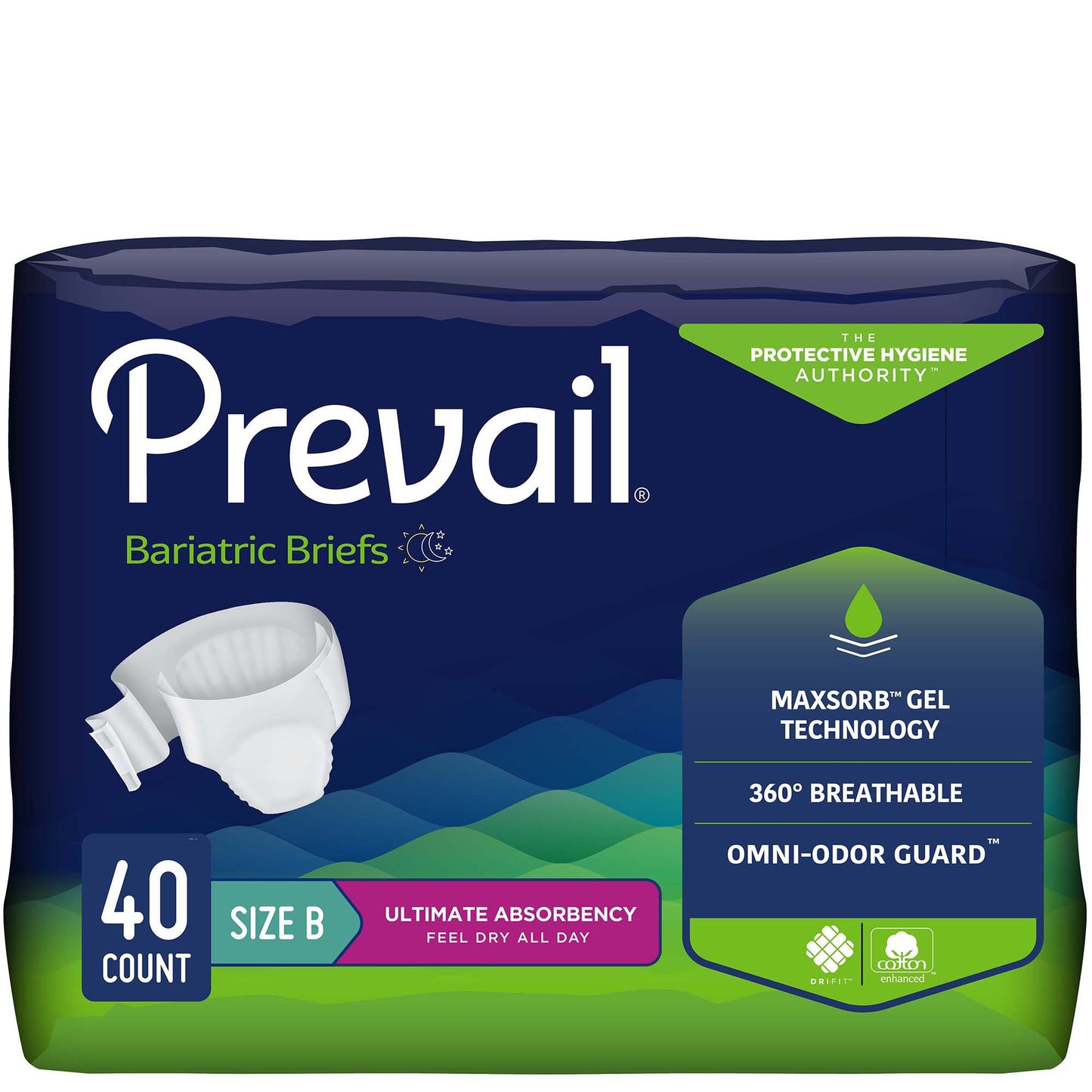 Prevail® Bariatric Ultimate Absorbency Incontinence Brief, Size B PV-094