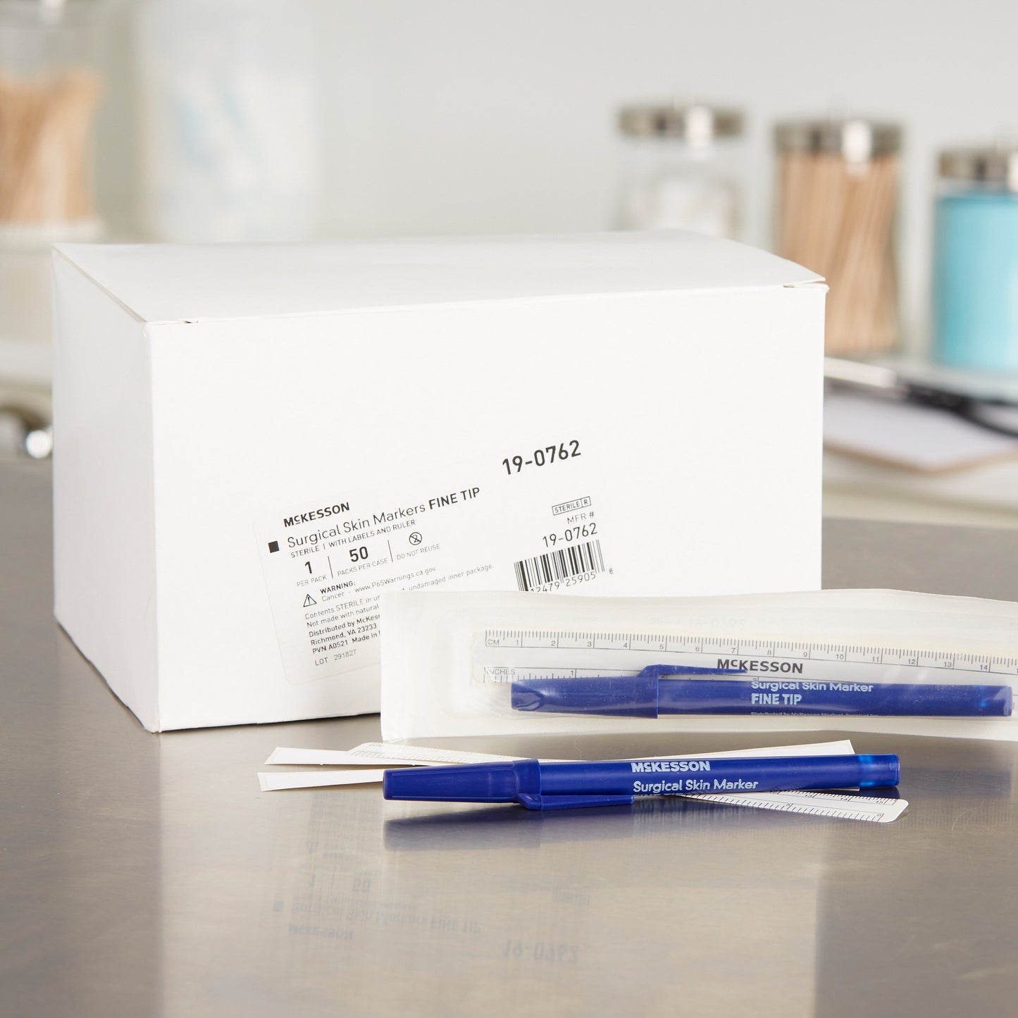 Skin Marker with Ruler and Labels McKesson Gentian Violet Ink Sterile Full Size Fine Tip 19-0762