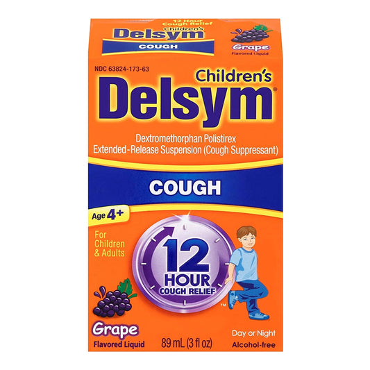 Reckitt Benckiser Delsym Dextromethorphan HBr Cold and Cough Relief 63824017263, 1 Each