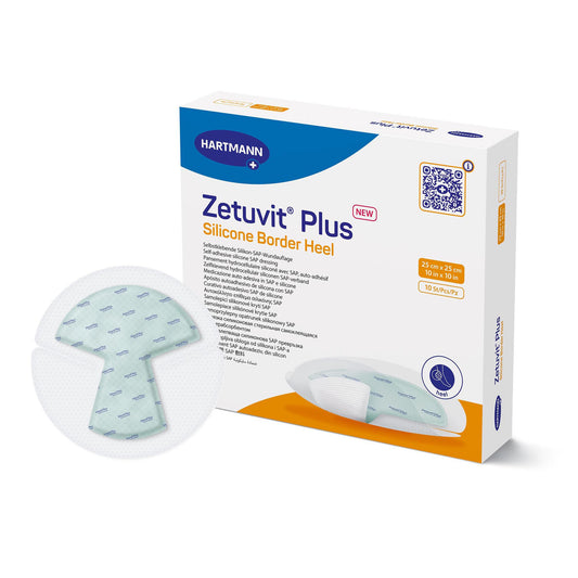 Zetuvit® Plus Silicone Border Super Absorbent Dressing, 10 x 10 Inch Heel 413911