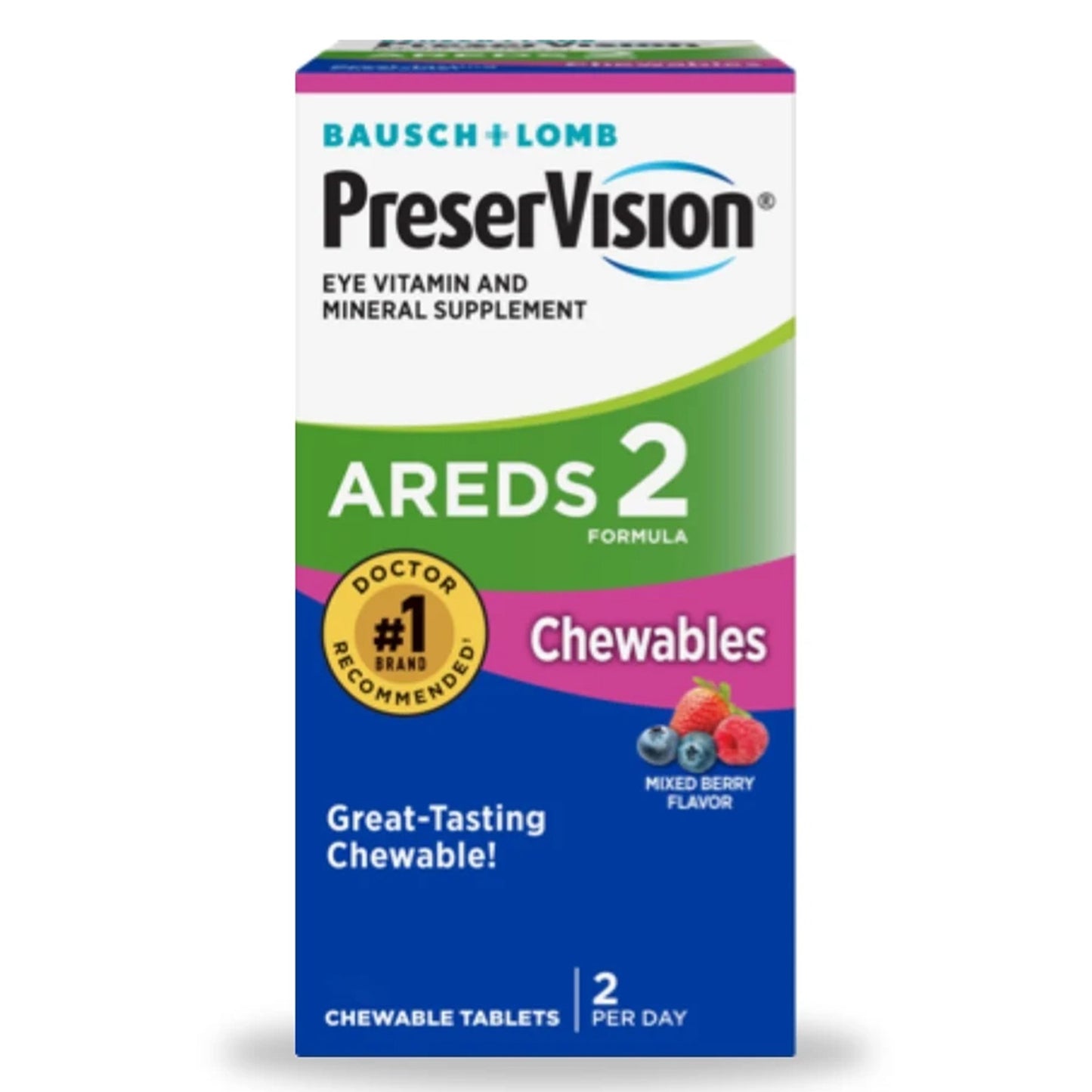 Vitamin Supplement PreserVision® Areds 2 Chewable Tablet 60 per Bottle Mixed Berry Flavor - 32420869763