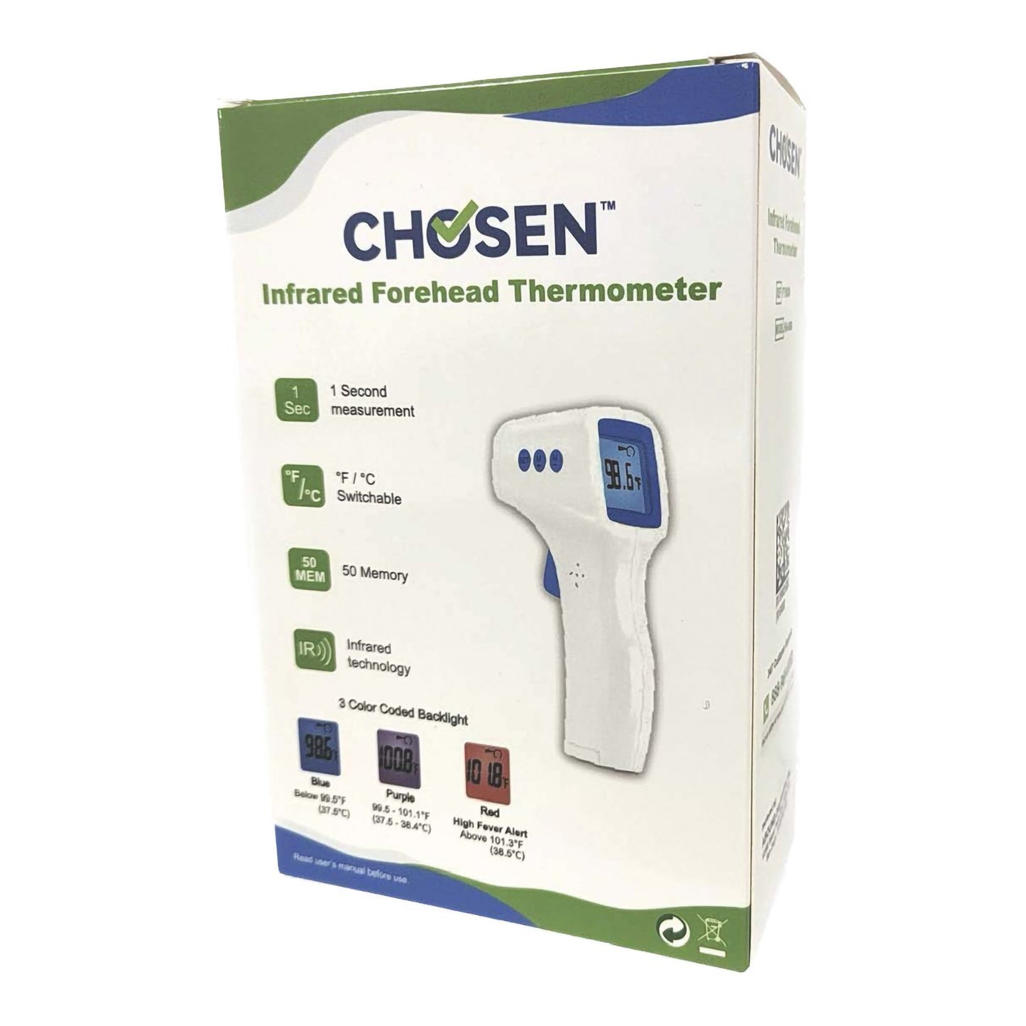Non-Contact Skin Surface Thermometer Chosen™ Infrared Skin Probe Handheld FTH800