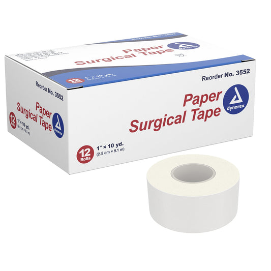Medical Tape Dynarex® White 1 Inch X 10 Yard Paper NonSterile - 3552