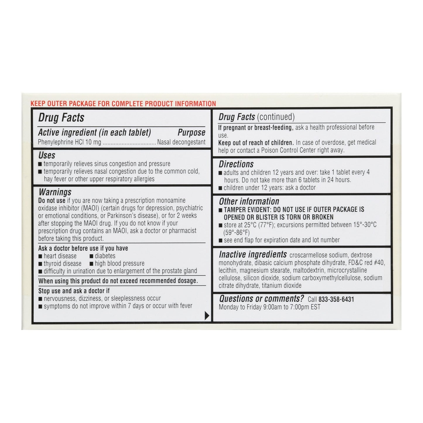 Foster & Thrive™ Nasal Decongestant PE Tablets Maximum Strength 70677115202