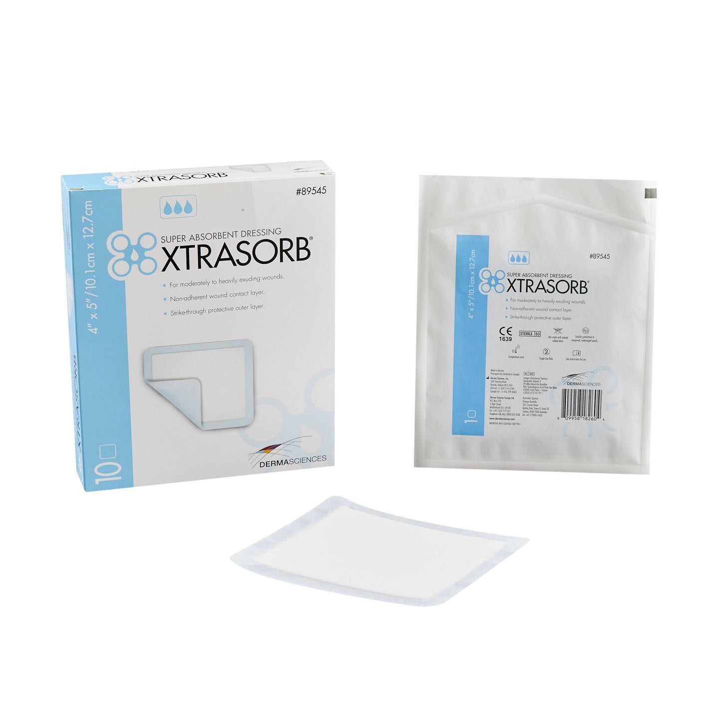xtrasorb™ Classic Gelling Foam Dressing, 4 x 5 Inch 89545