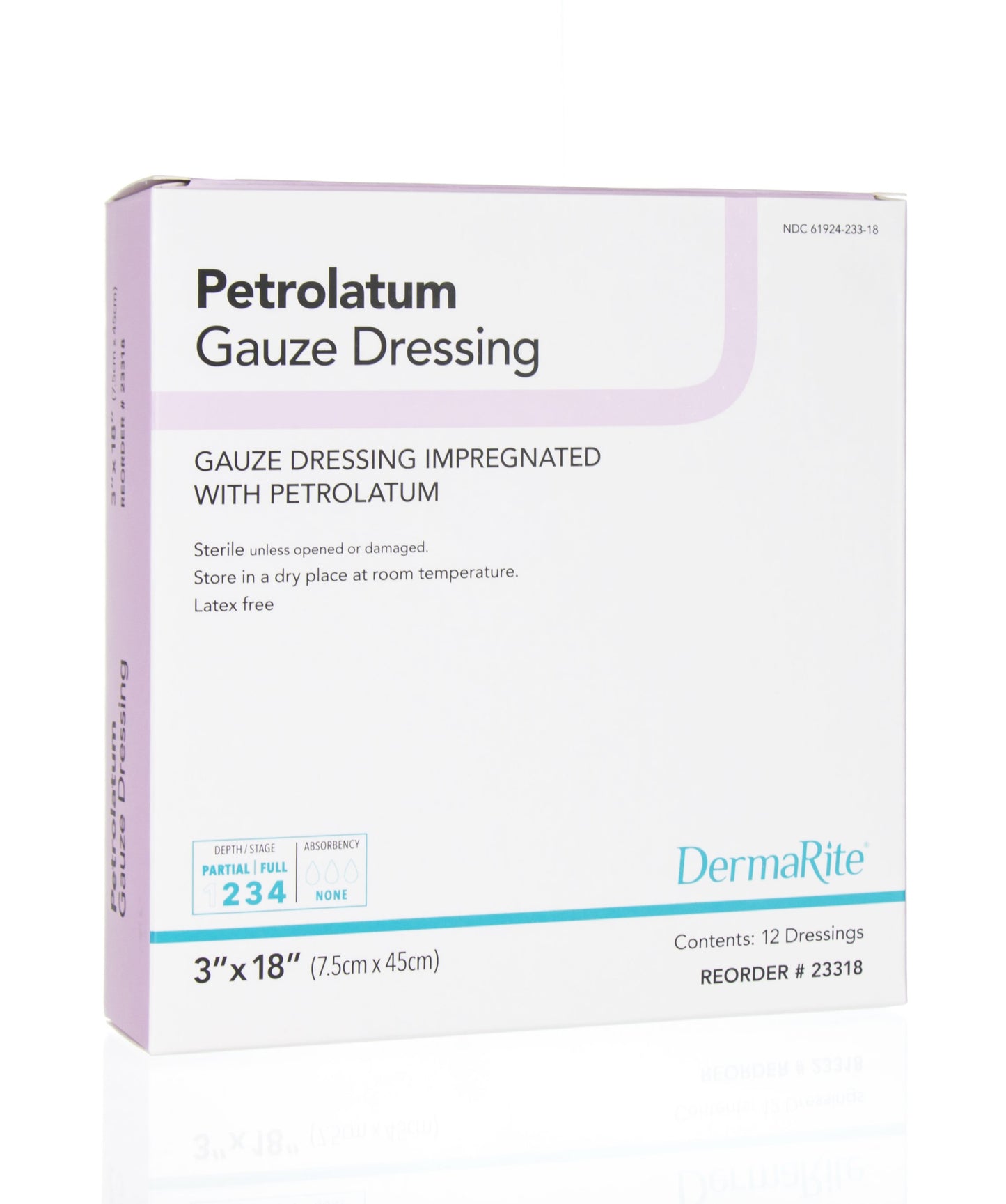DermaRite® Petrolatum Impregnated Dressing, 3 x 18 Inch 23318