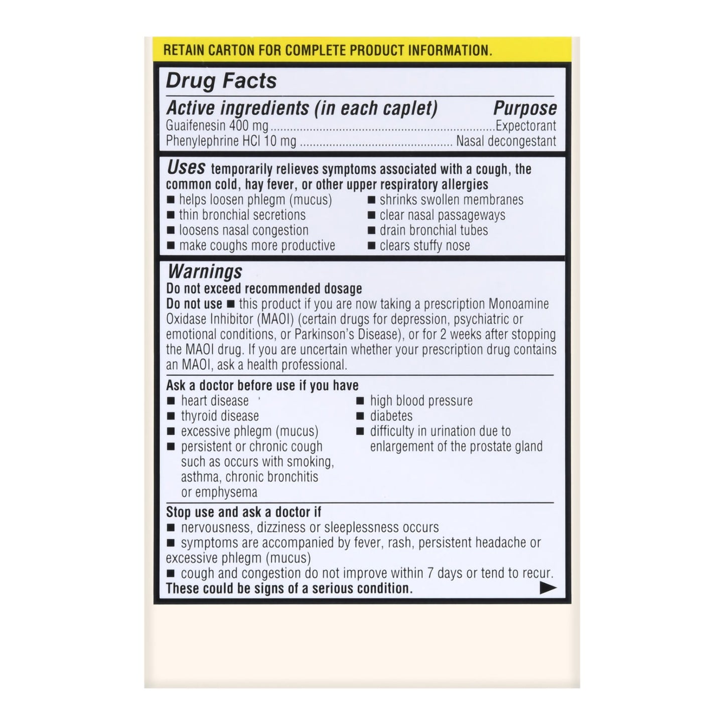 Foster & Thrive™ Chest Congestion Relief PE Guaifenesin & Phenylephrine Caplets 70677105601