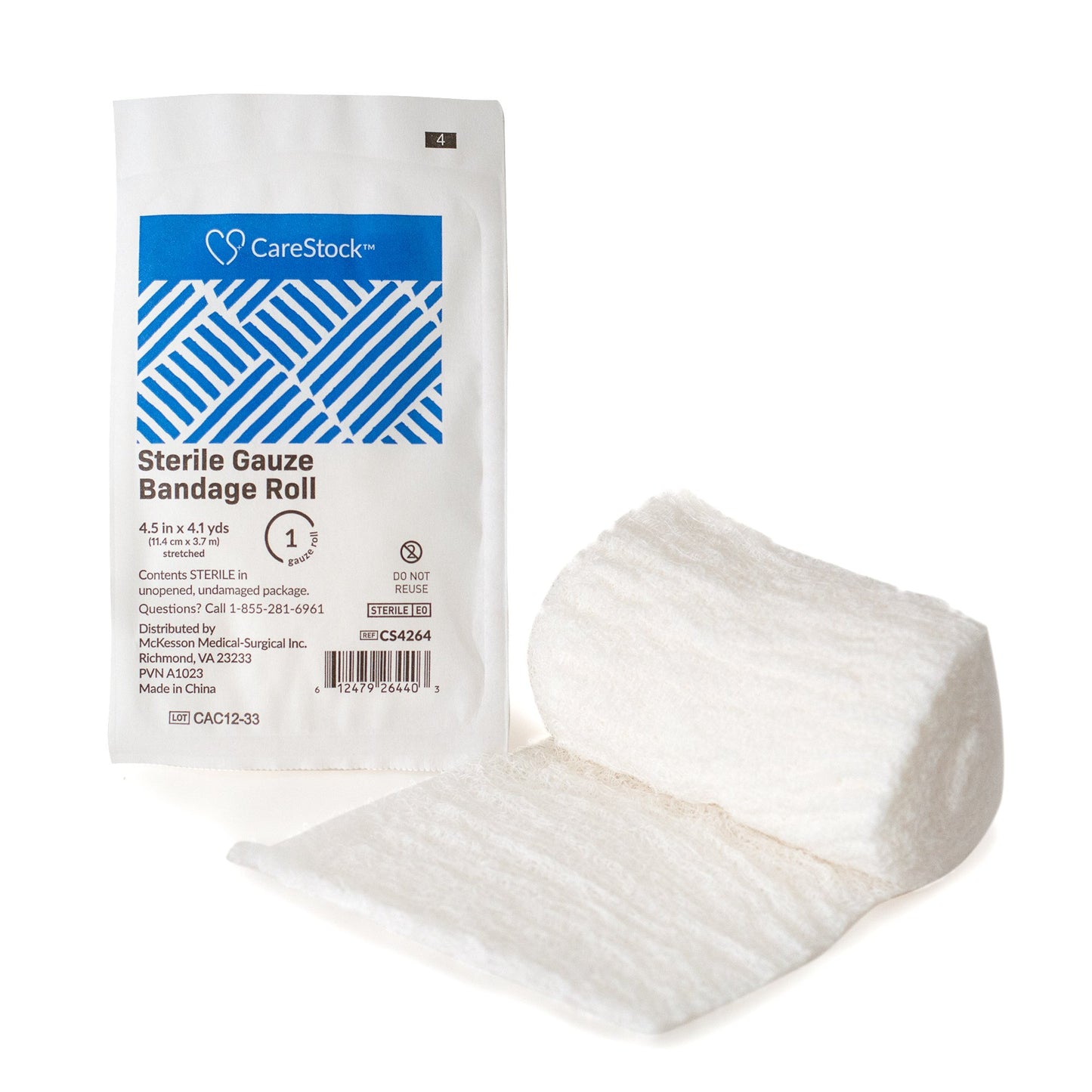CareStock™ Sterile Gauze Bandage Roll, Sterile, 4.5 Inch x 4.1 Yard CS4264