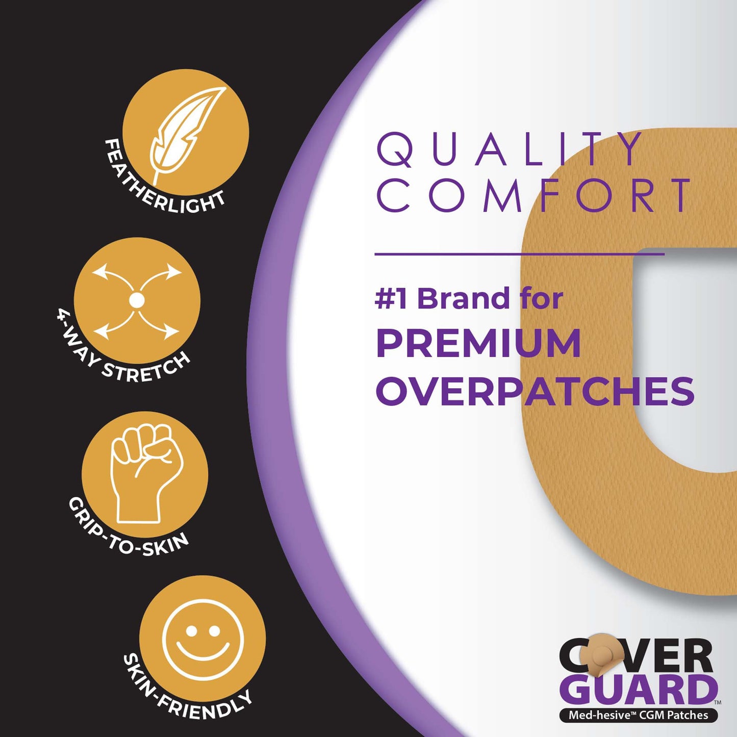 Sensor Overpatch CoverGuard Tan For Omnipod 5 Sensor 101-300T