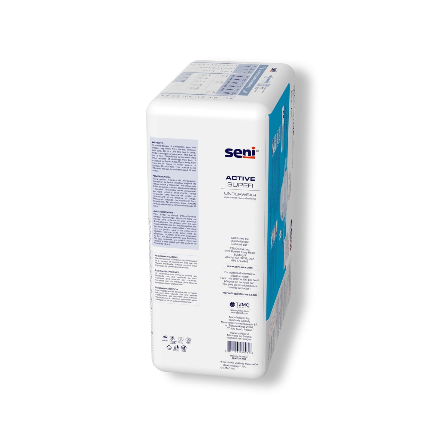 Seni® Active Super Moderate to Heavy Absorbent Underwear, Medium S-ME20-AS1