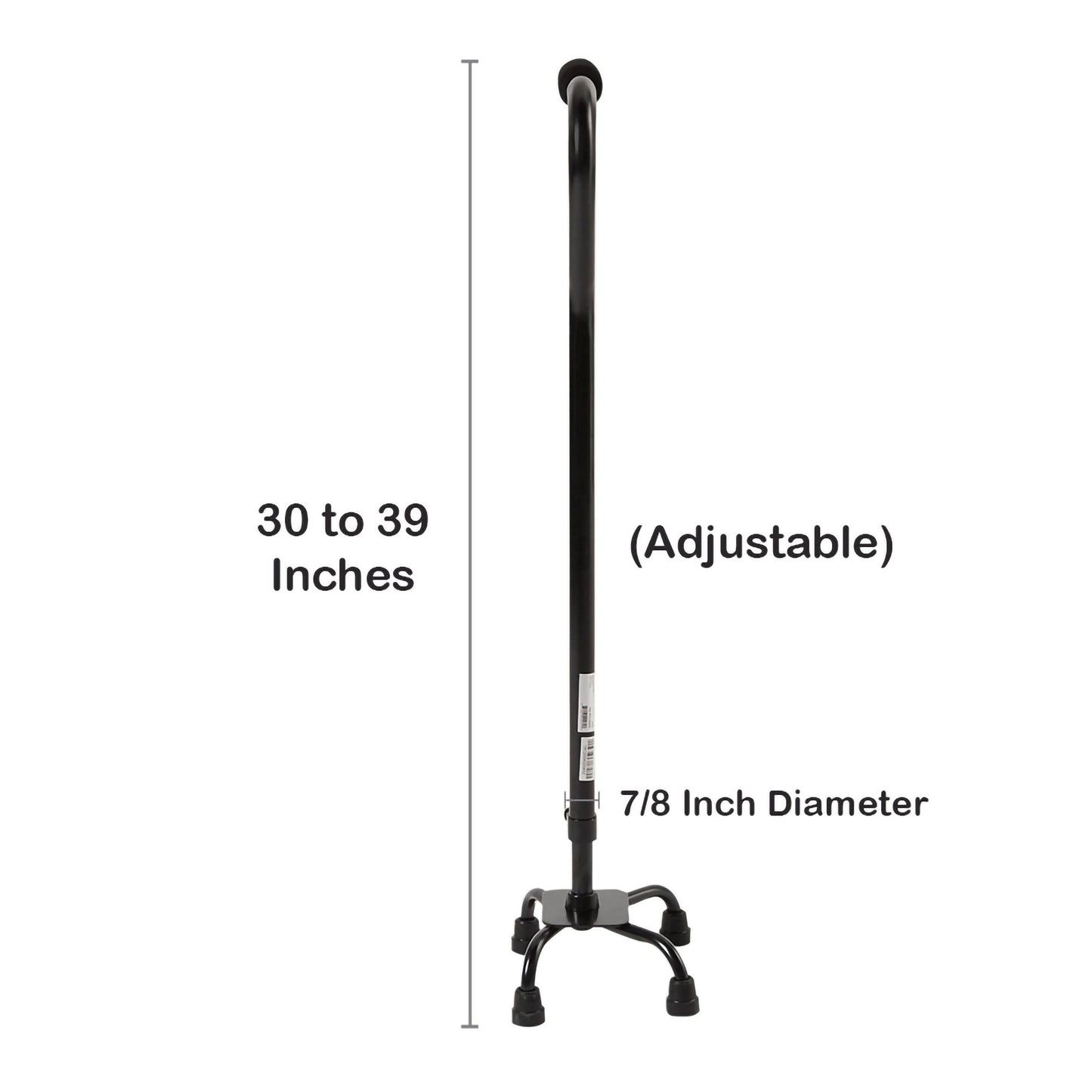 McKesson Adjustable Steel Offset Quad Cane, 30 – 39 Inch Height 146-RTL10310