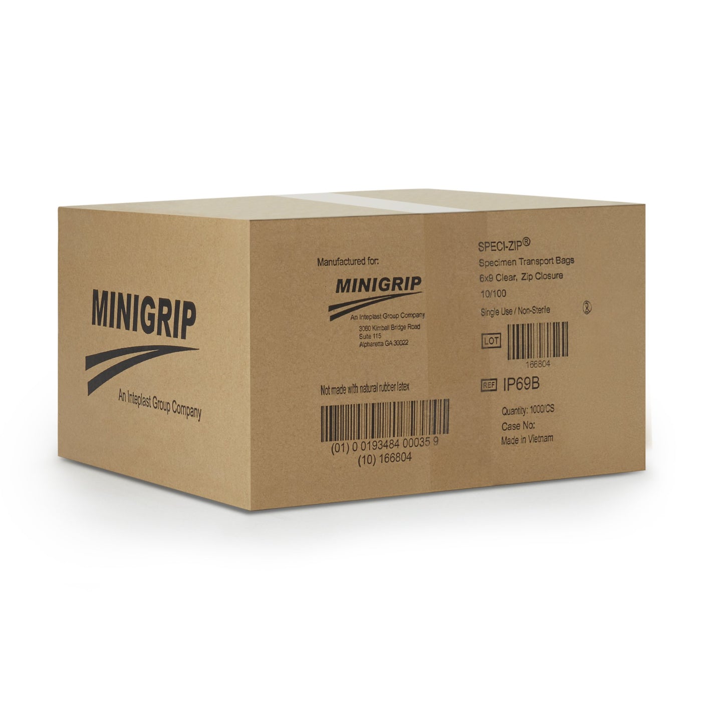 Speci-Zip® Specimen Transport Bag with Document Pouch, Zip Closure, 6 x 9 Inch IP69B