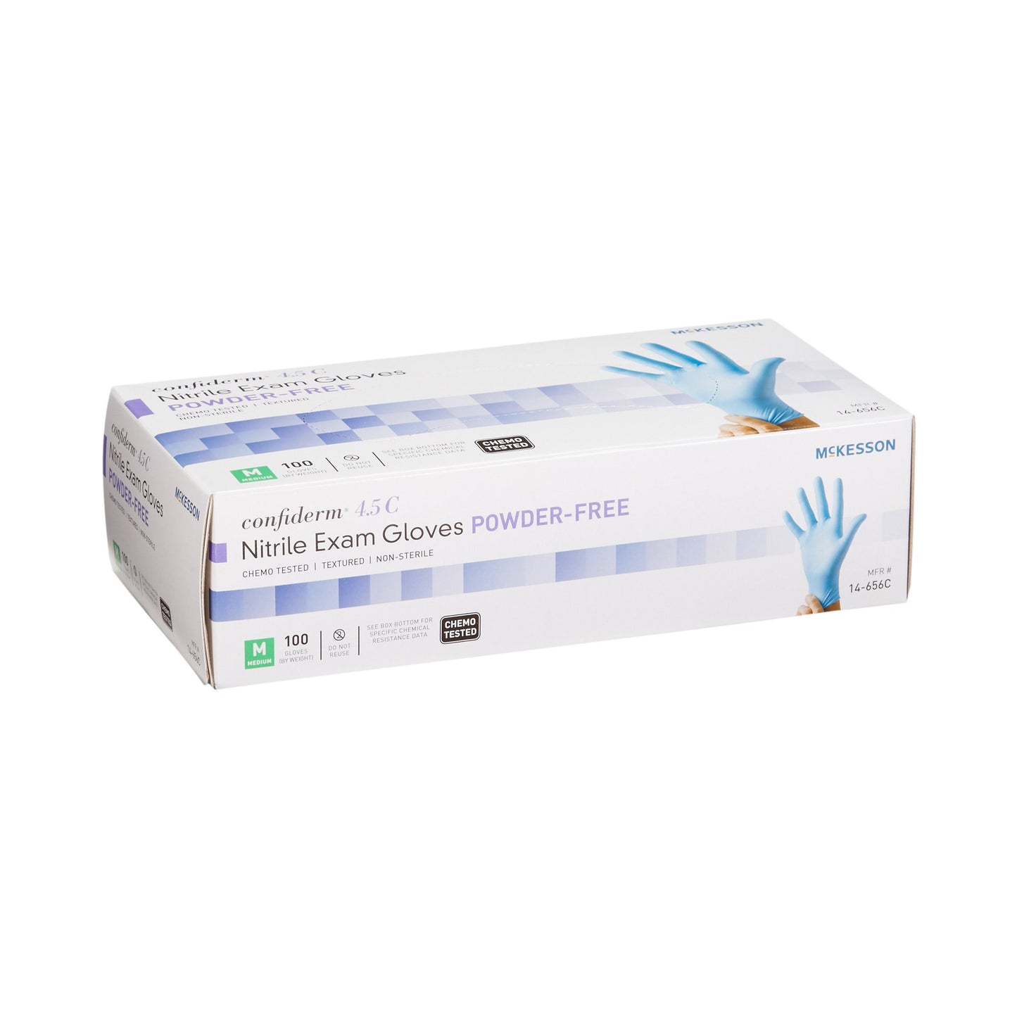 McKesson Confiderm® 4.5C Nitrile Exam Glove, Medium, Blue 14-656C