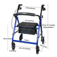 McKesson Folding Aluminum Four-Wheel Rollator, Blue 146-R726BL