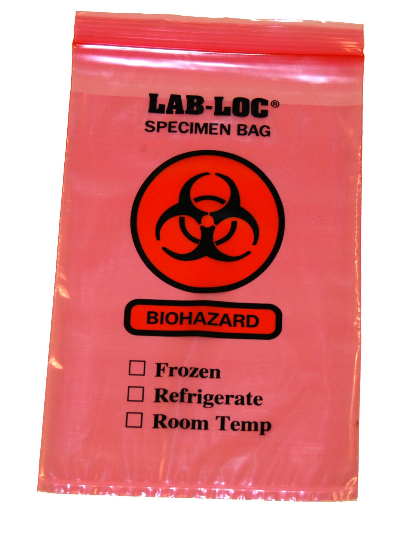 Lab-Loc Specimen Transport Bag, Document Pouch, Zip Close, Red Tinted, 6 x 9" LAB20609RE