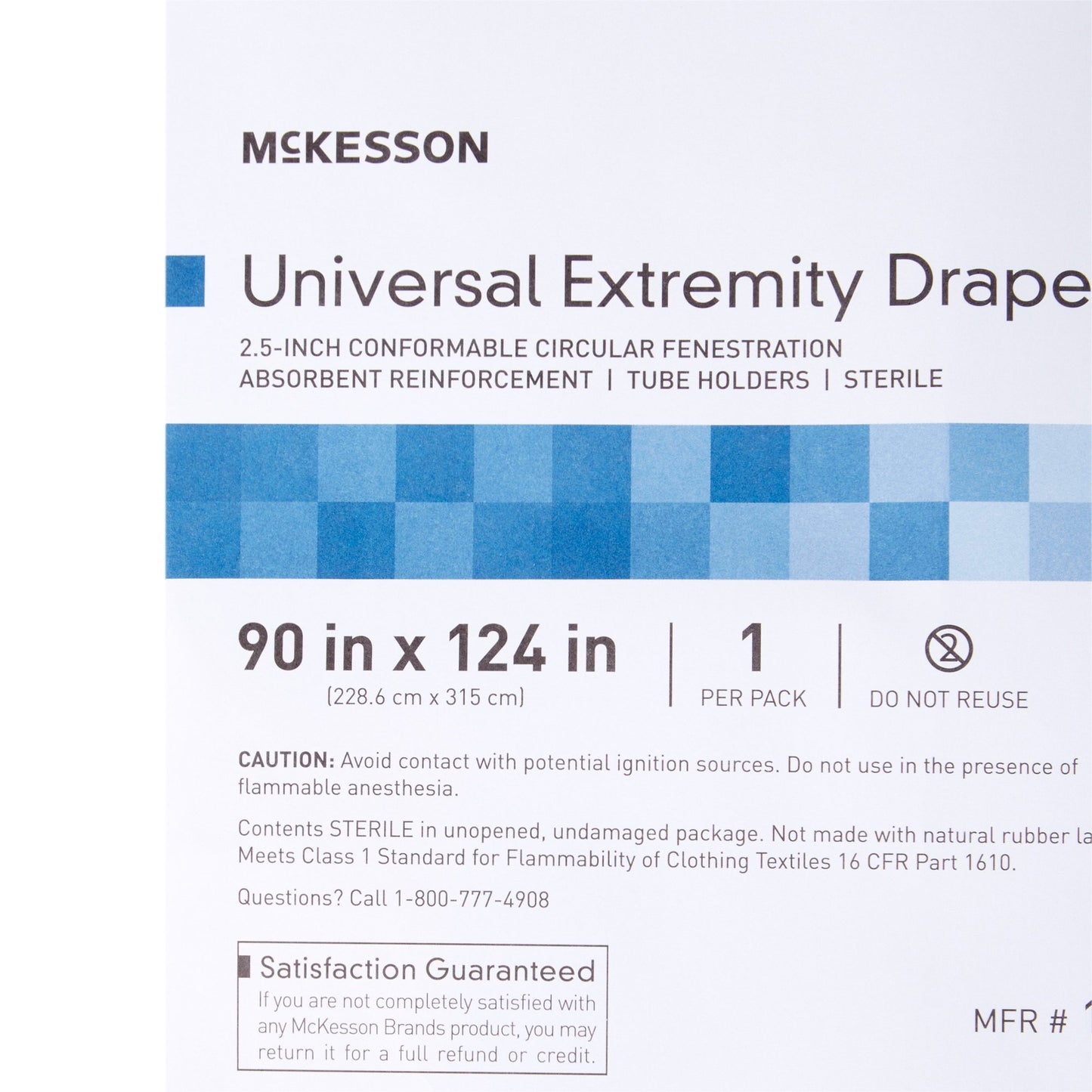 McKesson Sterile Universal Extremity Drape, 90 x 124 Inch 183-I80-09101G-S