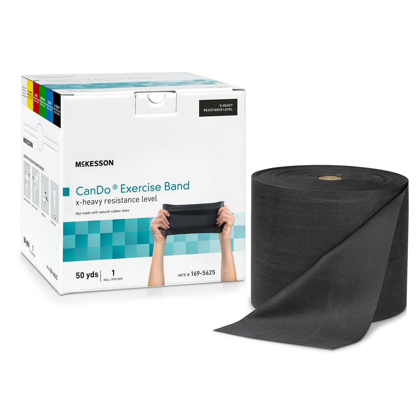 McKesson CanDo® Exercise Extra-Heavy Resistance Band, Black, 5 Inch x 50 Yard 169-5625