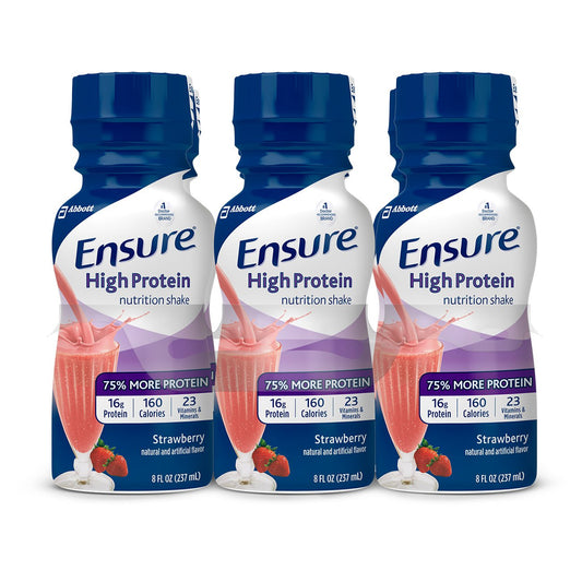 Ensure® Strawberry High Protein Nutrition Shake, 8-ounce bottle 66546