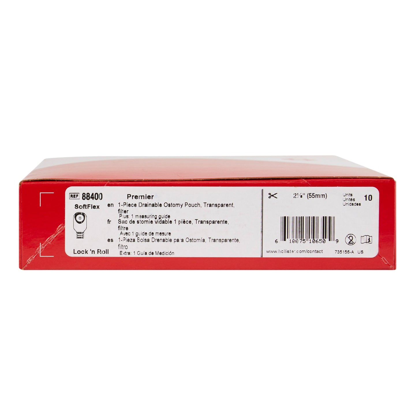 Premier™ One-Piece Drainable Transparent Filtered Colostomy Pouch, 12 Inch Length, 5/8 to 2-1/8 Inch Stoma 88400