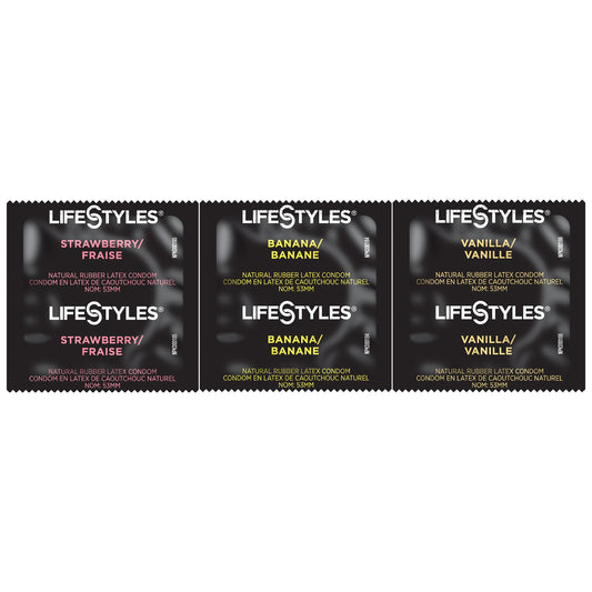Condom Lifestyles® Assorted Flavors Lubricated One Size Fits Most 1,008 per Case - 310151