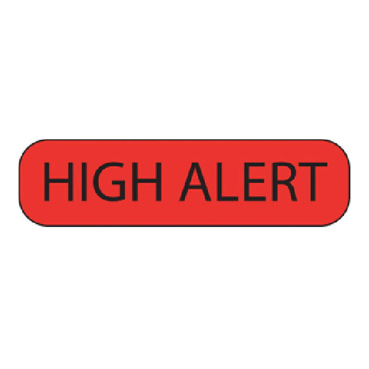 MedVision® "High Alert" Label, 1-7/16 x 3/8 Inch MV02FR6981