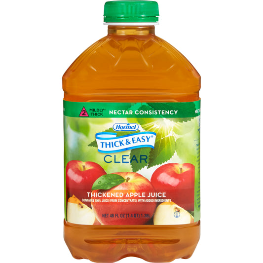 Thickened Beverage Thick & Easy® 46 oz. Bottle Apple Flavor Liquid IDDSI Level 2 Mildly Thick - 28876