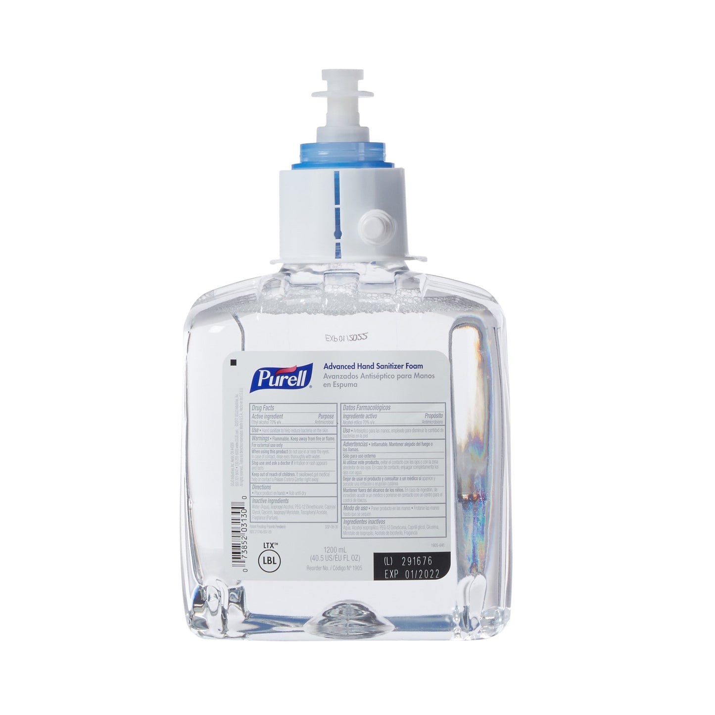 Purell Advanced Hand Sanitizer Foam, 70% Ethyl Alcohol, 1,200 mL Refill Bottle 1905-02