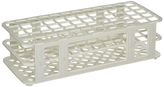 Globe® Scientific 456500 Series Test Tube Rack, 16/17mm, 60-Place, White 456503
