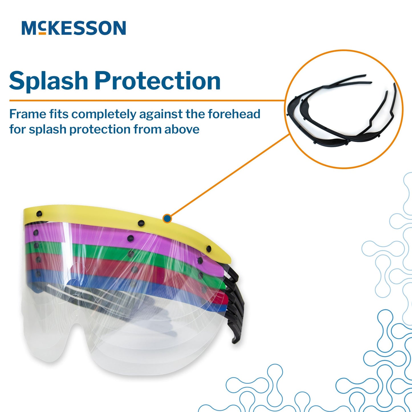 Eye Shield McKesson Pre-Assembled Anti-fog / Anti-glare / Anti-static Coating Clear Tint Black Frame Over Ear One Size Fits Most 242-11000-500