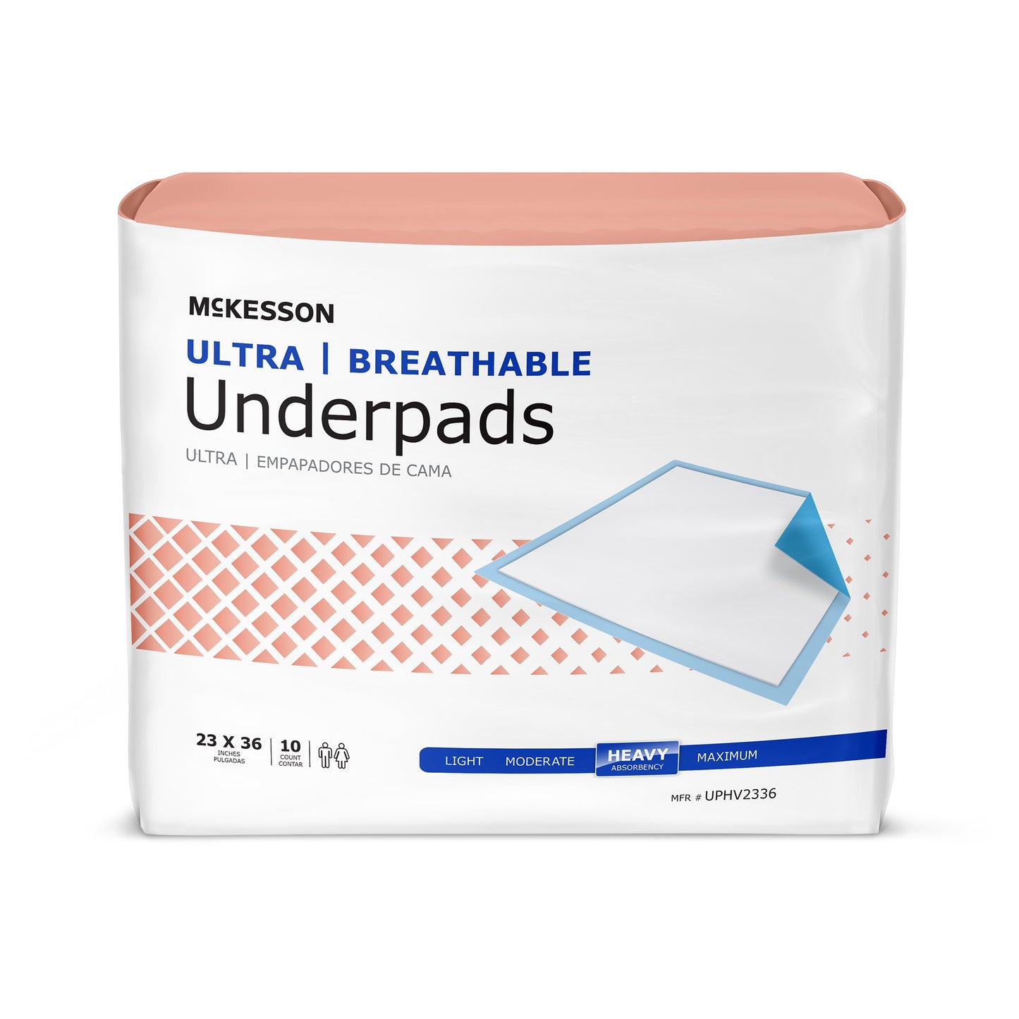 McKesson Ultra Breathable Heavy Absorbency Low Air Loss Underpad, 23 x 36 Inch UPHV2336