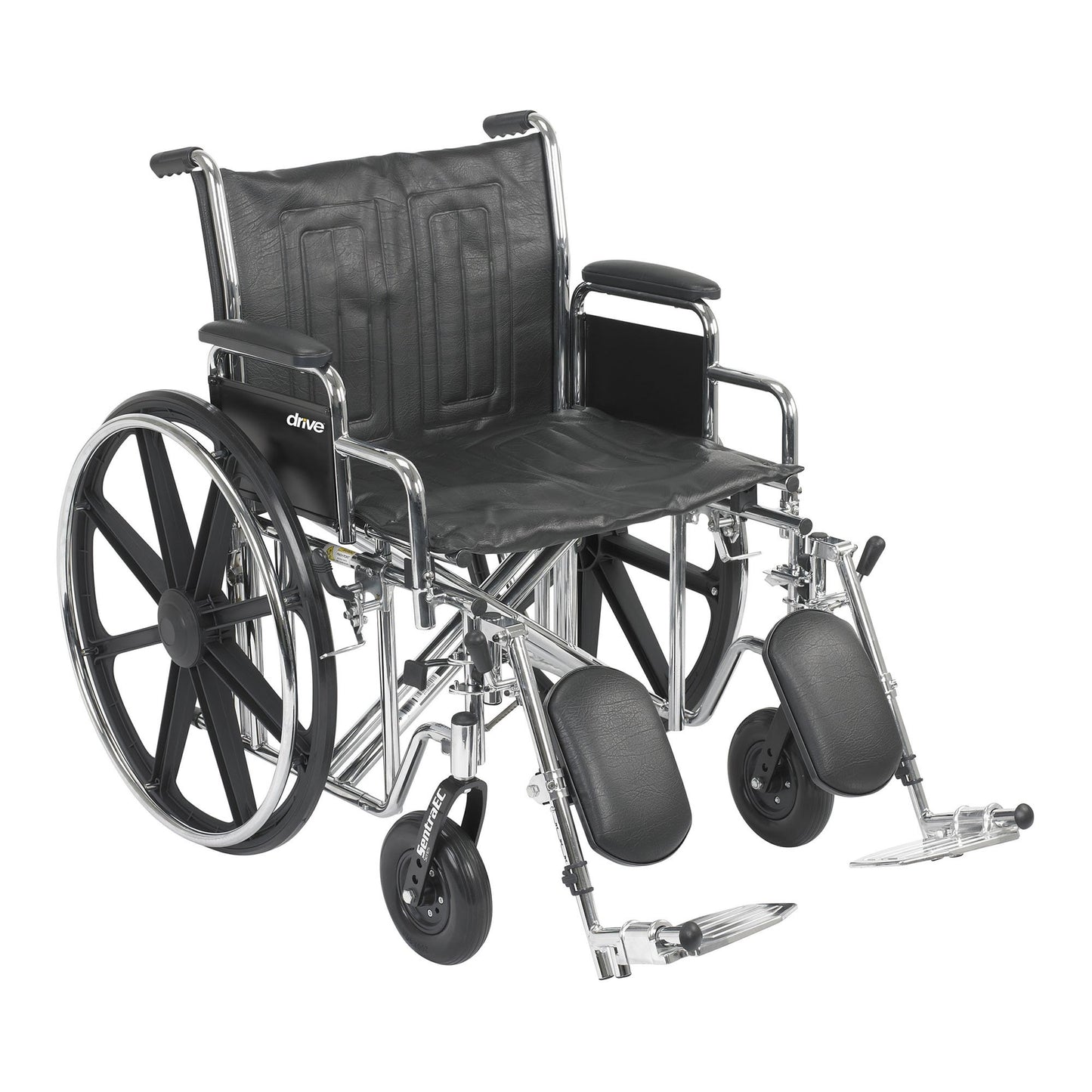 Bariatric Wheelchair McKesson Dual Axle Desk Length Arm Swing-Away Elevating Legrest Black Upholstery 22 Inch Seat Width Adult 450 lbs. Weight Capacit