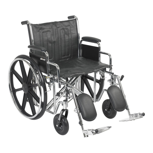 Bariatric Wheelchair McKesson Dual Axle Desk Length Arm Swing-Away Elevating Legrest Black Upholstery 22 Inch Seat Width Adult 450 lbs. Weight Capacit