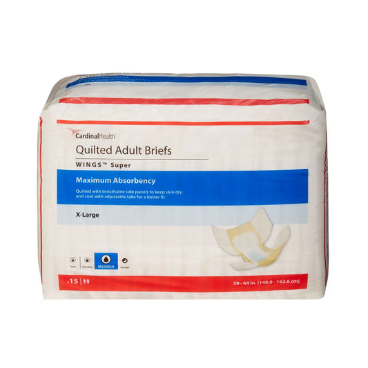 Unisex Adult Incontinence Brief Wings™ Super Quilted X-Large Disposable Heavy Absorbency - 87085